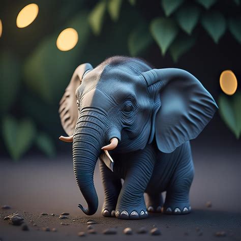 Premium Ai Image A Toy Elephant With Tusks And A Green Background