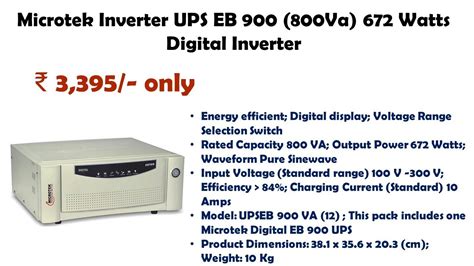 Microtek Inverter Ups Eb Va Watts Digital Inverter Details