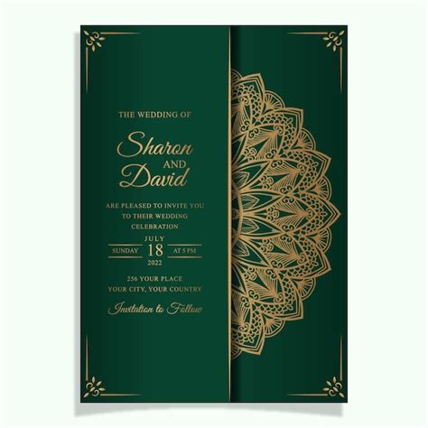 Premium Vector Luxury Mandala Wedding Invitation Card Template