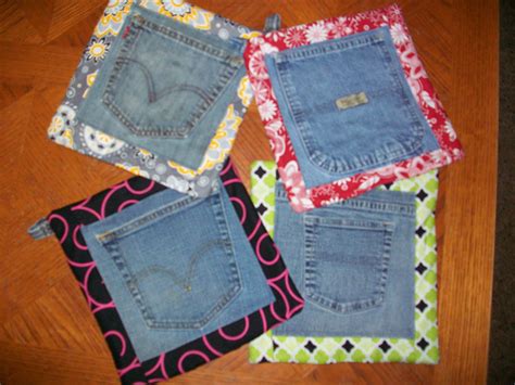 Up Cycled Jeans Into Potholders Sewing Crafts Bean Bag Sewing Pattern Denim Crafts