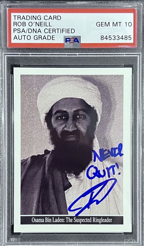 U S Navy SEAL Robert ONeill Signed Osama Bin Laden 2001 Topps 19