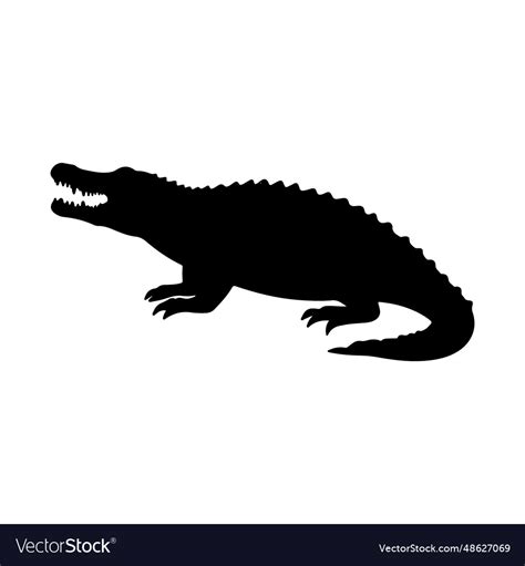 Alligator silhouette Royalty Free Vector Image