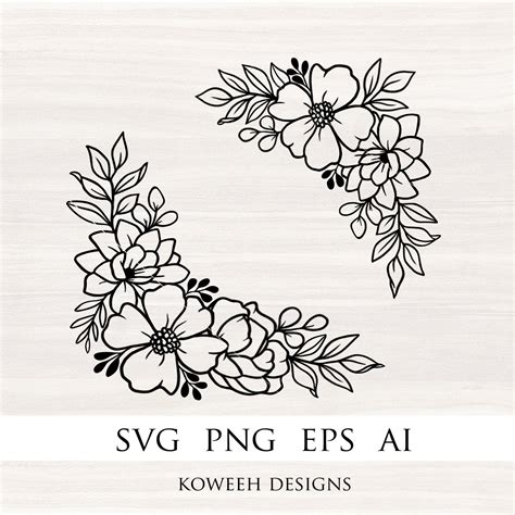 Floral Border Svg Flower Border Svg Floral Frame Svg Border Etsy Uk The Best Porn Website