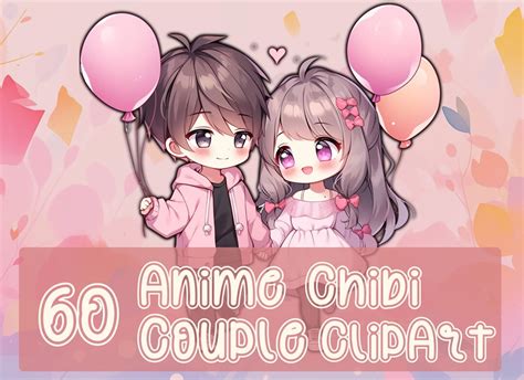 60 Anime Chibi Couple Themed Clipart, Clipart Bundle, 14 Clipart ...