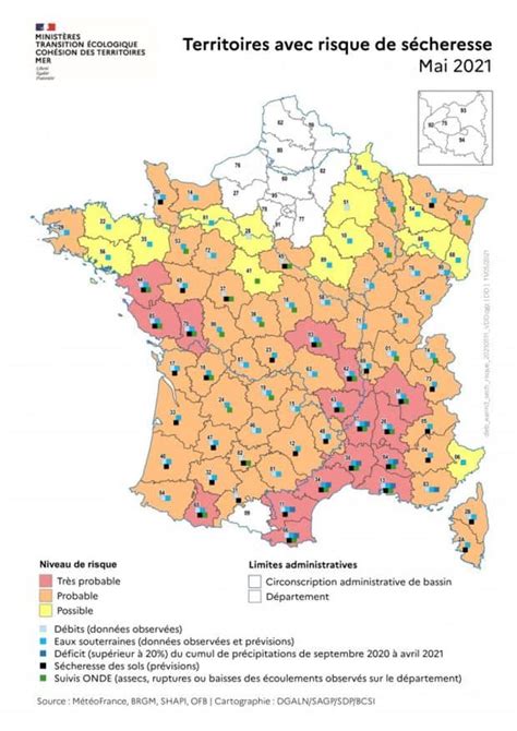 Risque De Sécheresse 2021 Dans Les Départements Selon Météo France