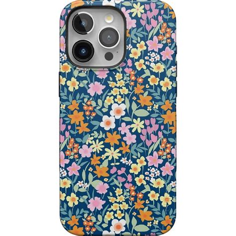 Casely Iphone 15 Pro Max Case Full Bloom Navy Floral Bold Case