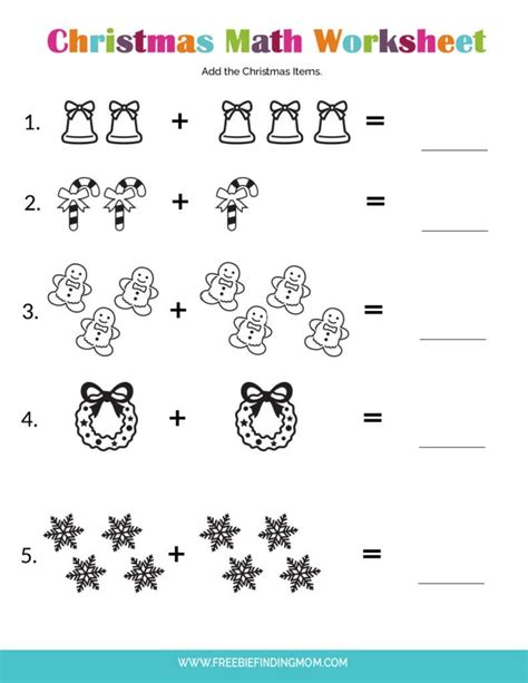 Free Christmas Math Worksheets for Kindergarten (PDF Downloads)