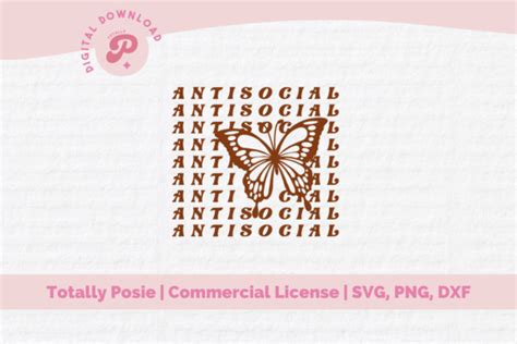 Antisocial Butterfly Svg Graphic By Totally Posie Creative Fabrica