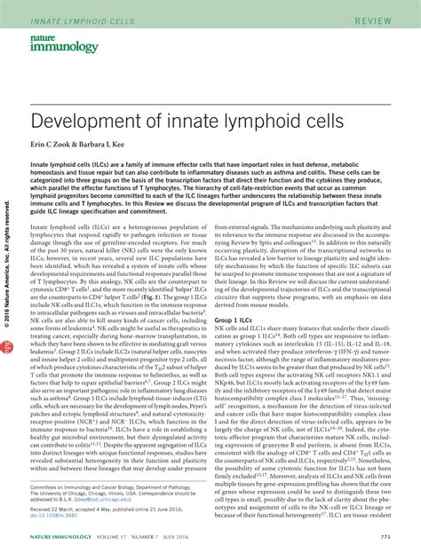 Development of Innate Lymphoid Cells - DocsLib