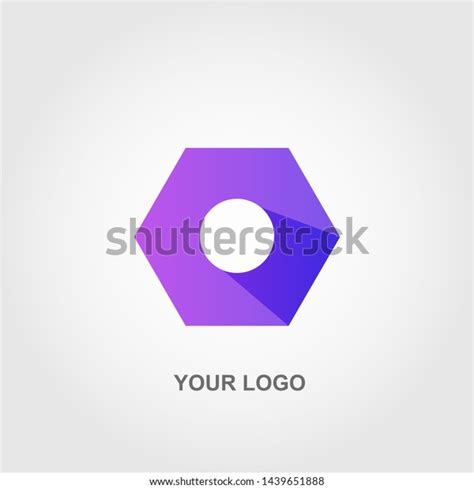 Purple Hexagon Logo Gradation Color Template Stock Vector (Royalty Free ...