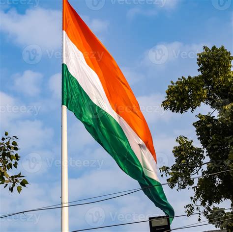 Bandera India Ondeando Alto En Connaught Place Con Orgullo En El Cielo