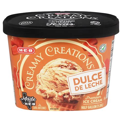 H E B Select Ingredients Creamy Creations Dulce De Leche Ice Cream Half