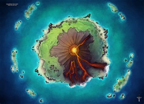 [OC][ART] Balefire Volcano, Map : r/DnD