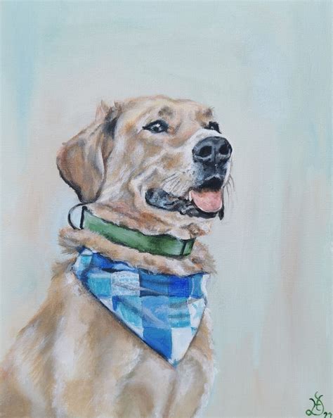 Bild Portrait Halstuch Hund Malerei Von Heike Deininger Kunstnet