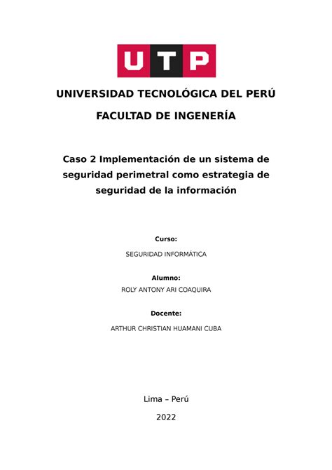 🔴 Ac S09 Semana 09 Tema 01 Tarea Caso 2 Implementación De Un Sistema De Seguridad