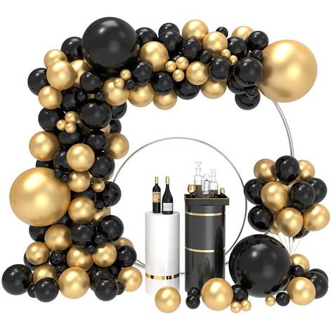 Joyypop Diy Black Gold Balloon Garland Arch Kit With Balloons Gold