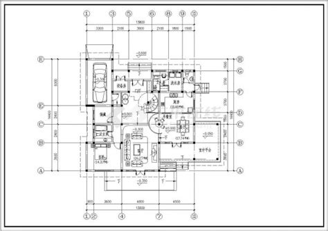 上海某别墅区282平米2层框混结构单体别墅建筑设计cad图纸土木在线