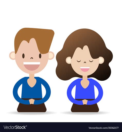 Meditation cartoon character happy people Vector Image