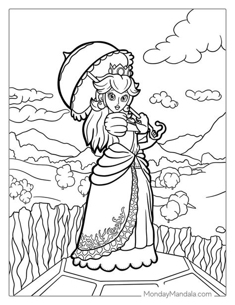 25 Princess Peach Coloring Pages Free Pdf Printables Mario Coloring