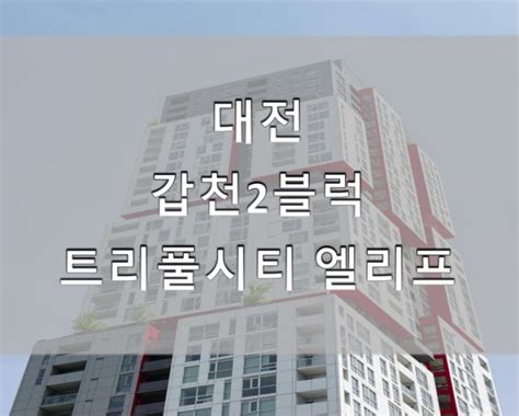 대전 갑천2블럭 트리풀시티 엘리프 분양정보 네이버 블로그