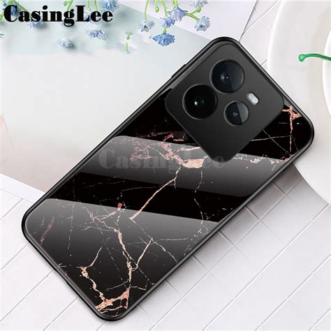For Realme Gt7 Pro Case Fashion Marble Tempered Glass Protector Soft