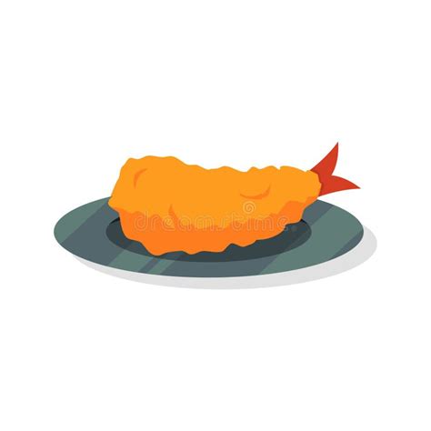 Illustration Of A Tempura Or Fried Shrimp Japanese Food Stock Vector