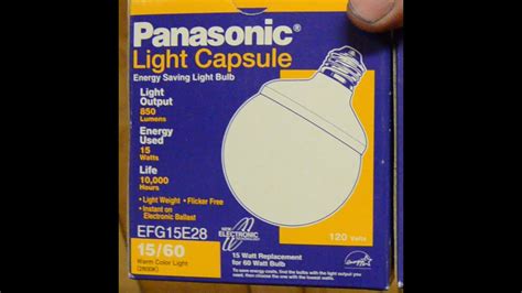 Panasonic Light Capsule Watt Cfl Light Bulb Youtube