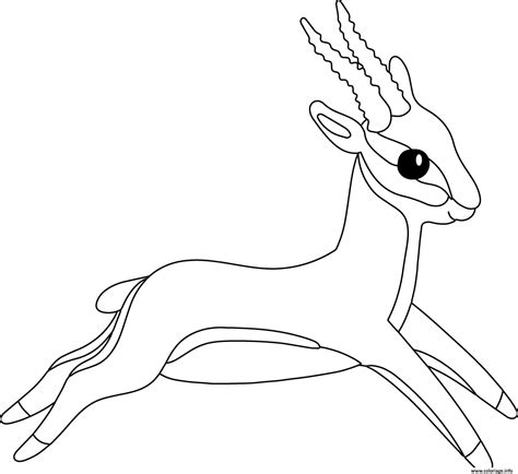 Coloriage Antilope Avec Des Pattes Menues Et Cornes Longues Arquees