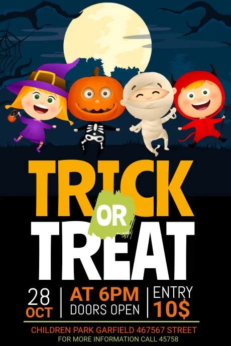 Halloween Trick Or Treat Template Postermywall