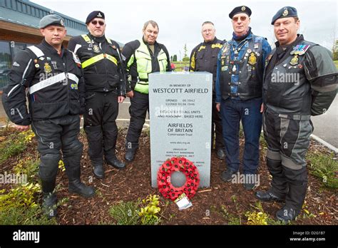 Royal British Legion Riders Branch Members During The Unveiling Of A