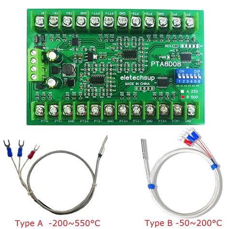 8ch Rs485 Pt100 Rtd Rs485 M Dulo De Aquisi O De Sensor De Temperatura