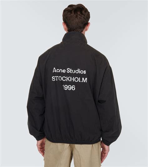 Logo Cotton Poplin Jacket In Black Acne Studios Mytheresa