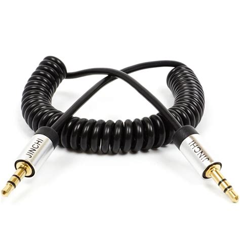 Spiral Coiled 3.5mm Audio Cable Male to Male AUX Cable 3.5 Jack Stereo Audio Cable For Car Phone ...