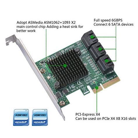 Ziyituod Port Sata Card Pcie Sata Iii Controller Card To Gb S