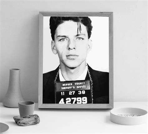 Frank Sinatra Mugshot Poster Vintage Print Black And White Etsy Uk