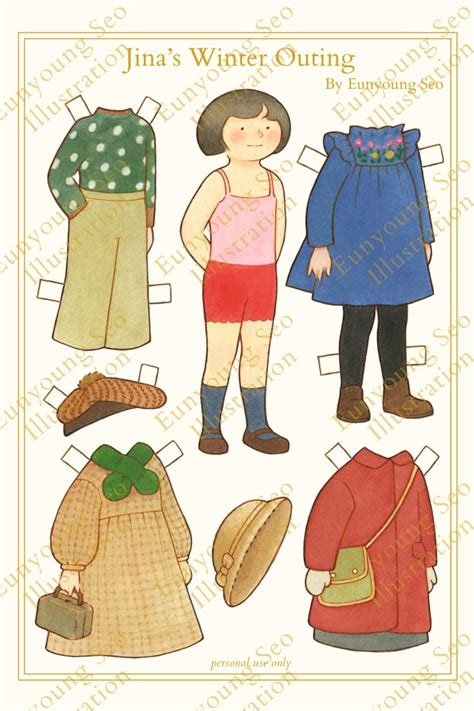 Paper Doll 종이인형 etsy Paper dolls Paper dolls printable Etsy