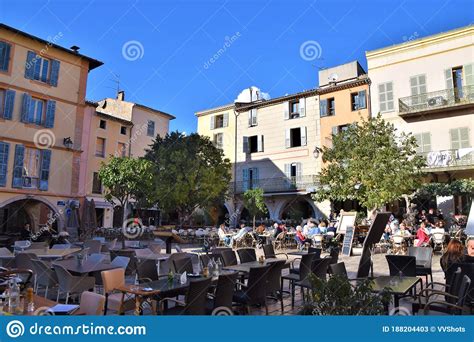 Place Des Arcades Valbonne South Of France Editorial Photo