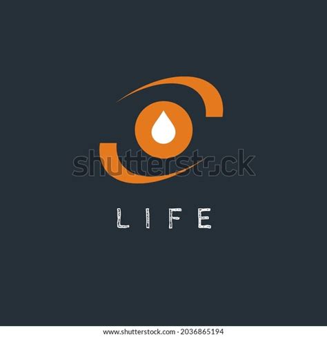 black background life logo design stock illustration