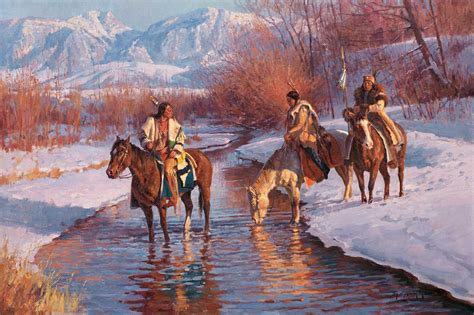 Jim C Norton Winter On Currant Creek Native American Art American