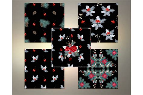 Christmas Seamless Patterns By Vasmila Design Thehungryjpeg