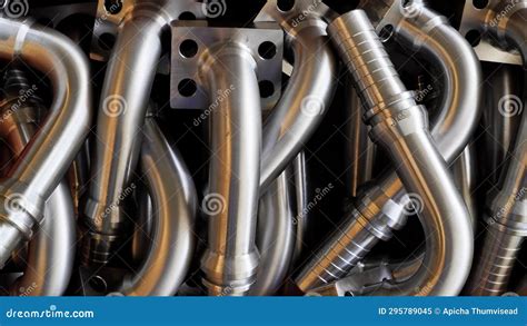 Shiny Steel Parts Background Regular Industrial Metal Production