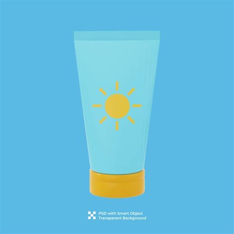 Premium PSD 3d Illustration Of Sunscreen Tube