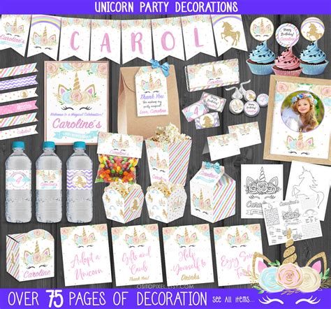 Unicorn Party Decorations Personalized Party Package - Etsy