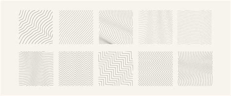 Set of abstract rectangle with line wave pattern. Geometric modern texture striped line design ...