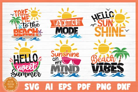 Summer Beach SVG Bundle Cut Files By VectorCreationStudio TheHungryJPEG