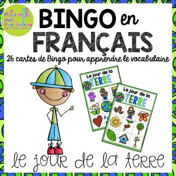 Bingo Vocabulaire Le Jour De La Terre French Earth Day Vocabulary