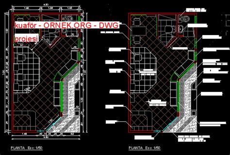 kuaför dwg projesi Autocad Projeler