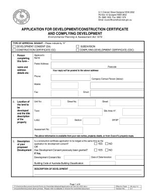 Fillable Online Carrathool Nsw Gov APPLICATION FOR DEVELOPMENT