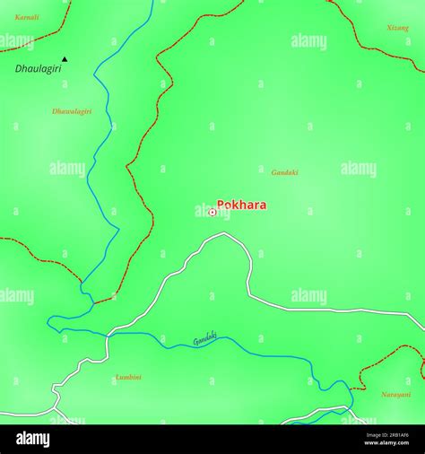 Map of Pokhara City in Nepal Stock Photo - Alamy