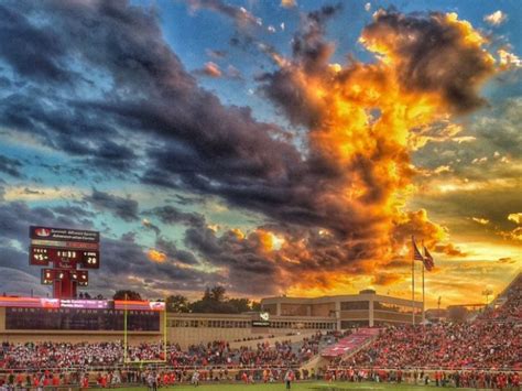 Texas Tech Football Stadium At Night